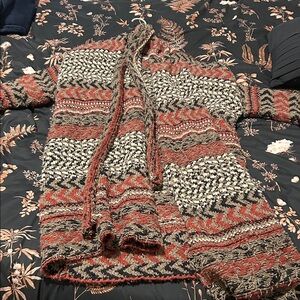 Free People Multicolor Knit Trench Coat